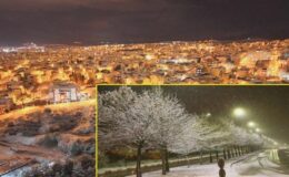 Uşak’ta Mevsimin İlk Kar Yağışıyla Beyaz Örtü Oluştu