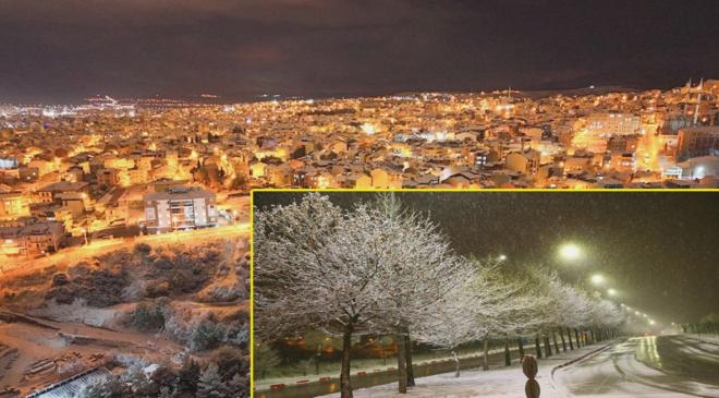 Uşak’ta Mevsimin İlk Kar Yağışıyla Beyaz Örtü Oluştu