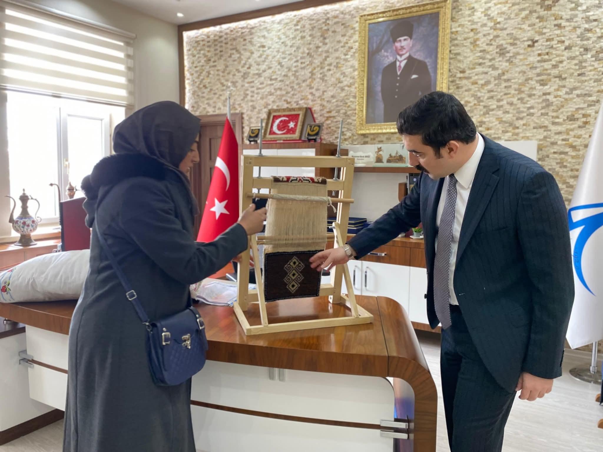 Kars Arpaçay'da Kadın Girişimcilerden El Dokuması Halı ve Kaz Tüyü Yastık Projesi