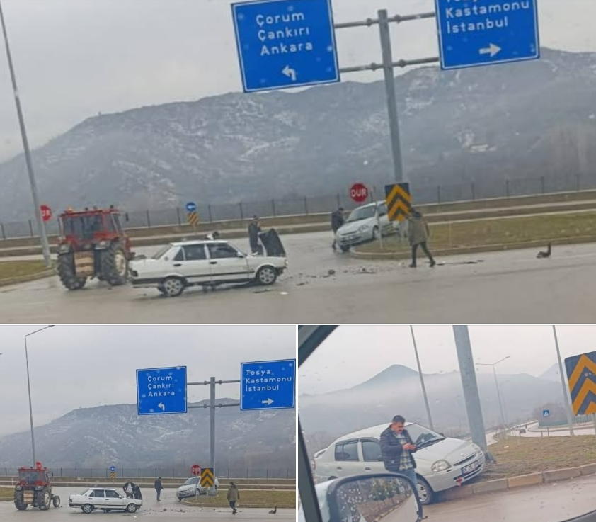 Çorum İskilip'te 2 Araç Çarpıştı Çorum İskilip'te 2 Araç Çarpıştı